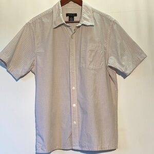 Calvin Klein Light Tan, White and Gray Casual Button Down Shirt